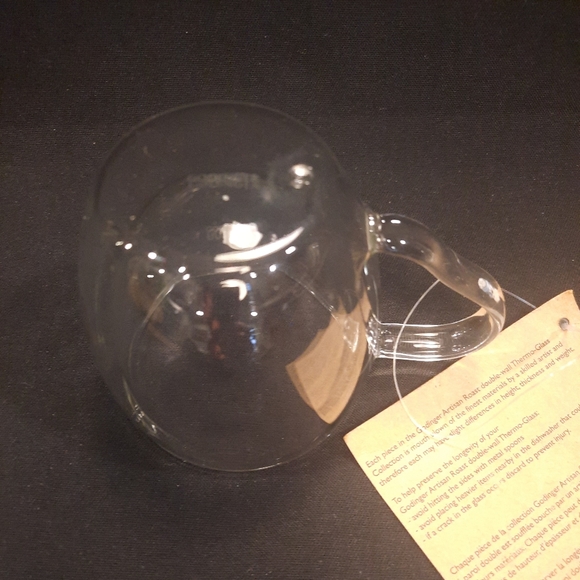 Godinger Artisan Roast Double-Wall Cappucino  Thermo-Glass Cups ~ Set of 2 ~ New - Picture 7 of 11
